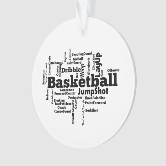 Basketball Word Cloud Ornament (voorkant)