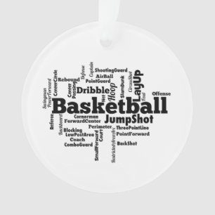 Basketball Word Cloud Ornament