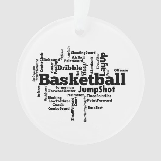Basketball Word Cloud Ornament (voorkant)