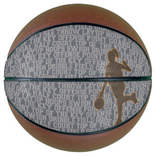 Basketball Words Girl Custom Mini Basketbal