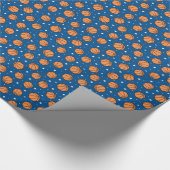 Basketball wrappapier - donkerblauw cadeaupapier (Hoek)