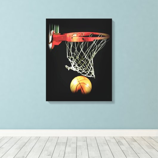 Basketball Wrapped Canvas Afdruk (Insitu (Houten vloer))