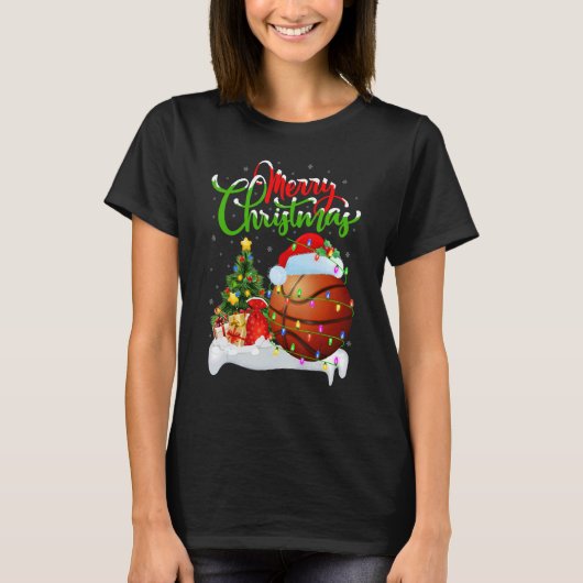 Basketball   Xmas Decorations Santa Basketball Chr T-shirt (Voorkant)