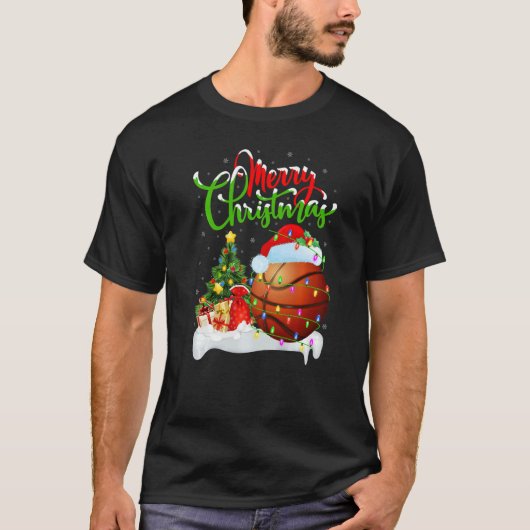 Basketball  Xmas Decorations Santa Basketball Chri T-shirt (Voorkant)