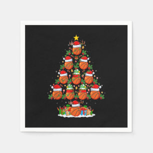 Basketball Xmas Tree Licht Funny Santa Basketball Servet