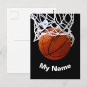Basketball Your Name Custom Briefkaart (Voorkant / Achterkant)
