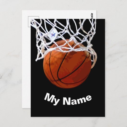 Basketball Your Name Custom Briefkaart (Voorkant / Achterkant)