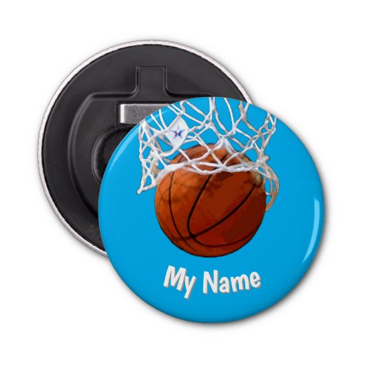 Basketball Your Name Custom Button Flesopener (Voorkant)