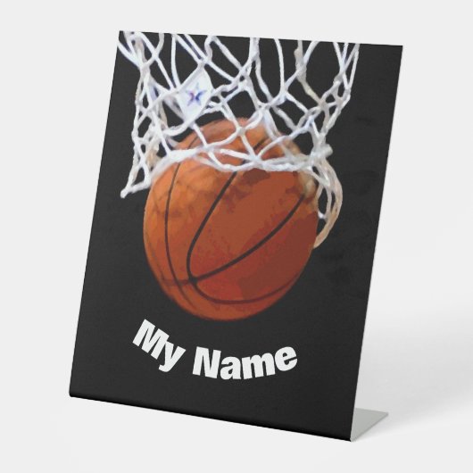 Basketball Your Name Custom Reclamebord Met Voetstuk (Voorkant)