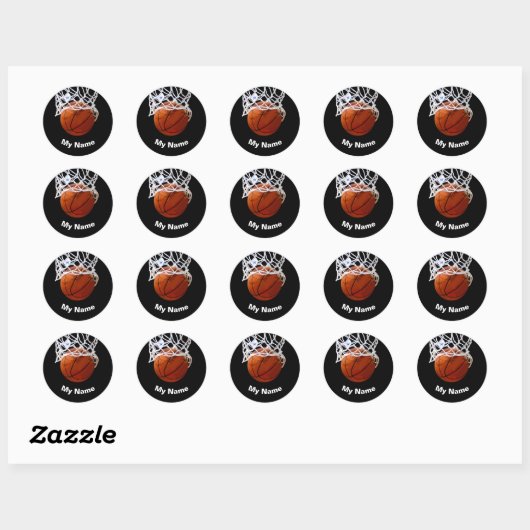 Basketball Your Name Custom Ronde Sticker (Vel)