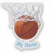 Basketball Your Name Custom Sticker (Voorkant)