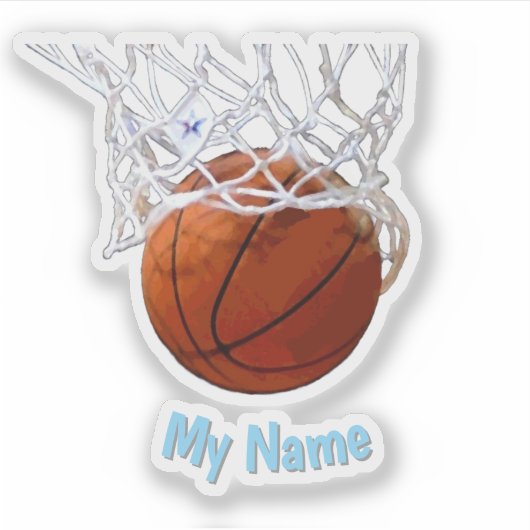 Basketball Your Name Custom Sticker (Voorkant)