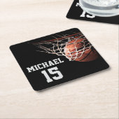 Basketball Your Name Kartonnen Onderzetters (Schuin)