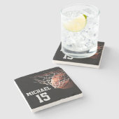 Basketball Your Name Stenen Onderzetter (Zijkant)