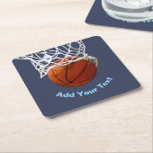 Basketball Your Name Text Message Slogan Custom Kartonnen Onderzetters (Schuin)