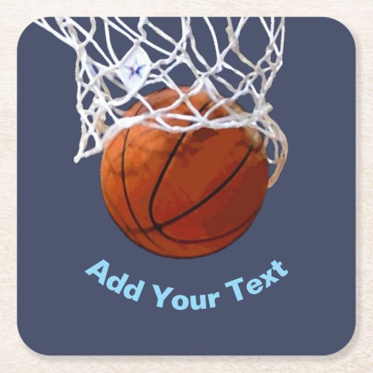 Basketball Your Name Text Message Slogan Custom Kartonnen Onderzetters (Voorkant)