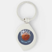 Basketball Your Name Text Message Slogan Custom Sleutelhanger (Voorkant)