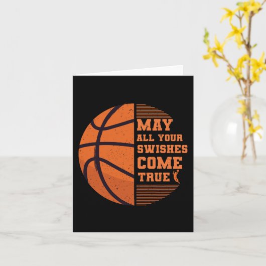 Basketball zal al je wensen uitdragen kaart (Gele Bloem)