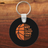 Basketball zal al je wensen uitdragen sleutelhanger (Voorkant)