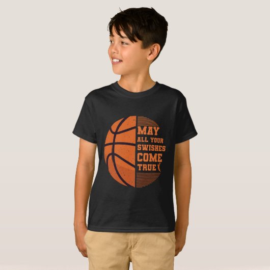 Basketball zal al je wensen uitdragen t-shirt (Voorkant volledig)
