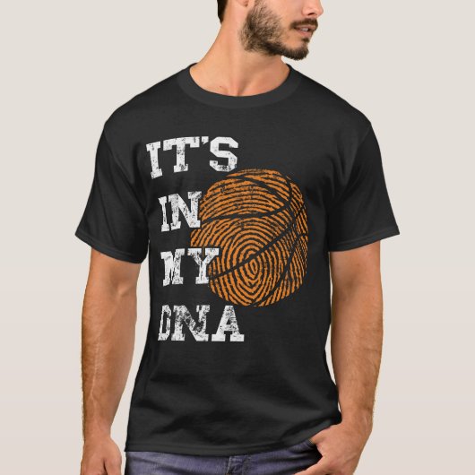 Basketball zit in mijn DNA vingerafdruk T-shirt (Voorkant)
