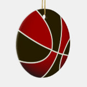 Basketball - zwart/rood keramisch ornament (Rechts)