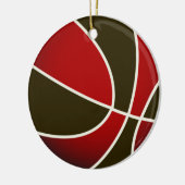 Basketball - zwart/rood keramisch ornament (Links)