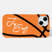 Basketball zwarte oranje douanenaam Case-Mate iPhone case (Achterkant (horizontaal))