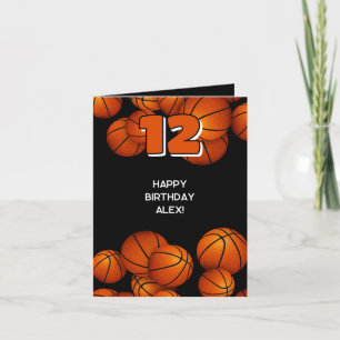 Basketballen Accent Jongens Meisjes Happy Birthday Kaart