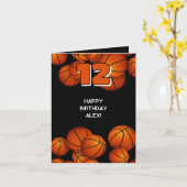 Basketballen Accent Jongens Meisjes Happy Birthday Kaart (Gele Bloem)