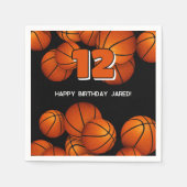 Basketballen accentueren kinder sportfeest servet (Voorkant)