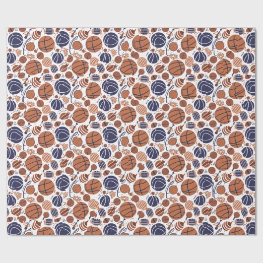 Basketballen Cadeaupapier (Vlak)