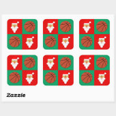 Basketballen en kerstcadeautjes voor kerstmis vierkante sticker (Vel)