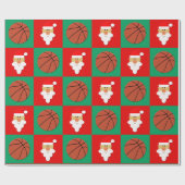 Basketballen en Kerstmis met Santa Basketball Cadeaupapier (Vlak)