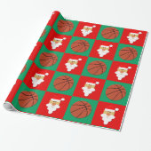 Basketballen en Kerstmis met Santa Basketball Cadeaupapier (Uitgerold)