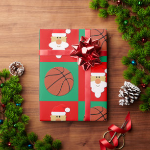 Basketballen en Kerstmis met Santa Basketball Play Cadeaupapier