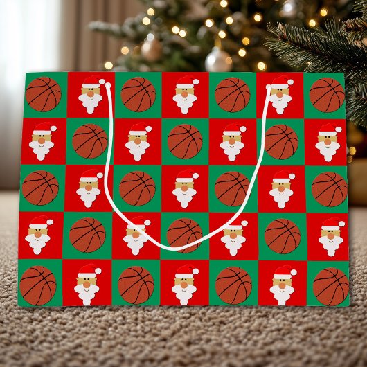 Basketballen en Santa Merry-kerstbal Groot Cadeauzakje