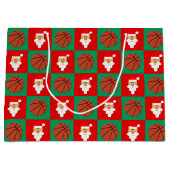 Basketballen en Santa Merry-kerstbal Groot Cadeauzakje (Voorkant)