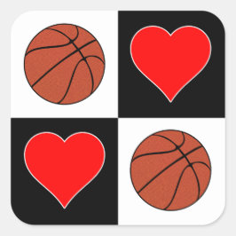 Basketballen & Hart Gecontroleerde Sporen van het  Vierkante Sticker