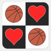 Basketballen & Hart Gecontroleerde Sporen van het  Vierkante Sticker (Voorkant)