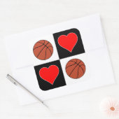 Basketballen & Hart Gecontroleerde Sporen van het  Vierkante Sticker (Envelop)