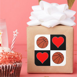 Basketballen & Hart Gecontroleerde Sporen van het  Vierkante Sticker