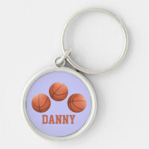 Basketballen in de lucht, gepersonaliseerd sleutelhanger