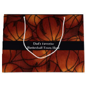 Basketballen op Flannel Large Cadeautasje (Voorkant)