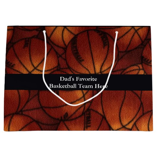 Basketballen op Flannel Large Cadeautasje (Voorkant)