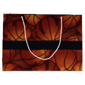 Basketballen op Flannel Large Cadeautasje (Achterkant)