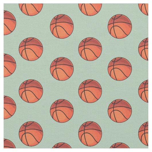 Basketballen op Sage Green Stof (Close Up)