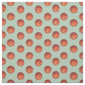 Basketballen op Sage Green Stof (Swatch)