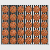 Basketballen op Scheidsrechter Stripes Gift Cadeaupapier (Vlak)