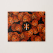 Basketballen patronen jongens gepersonaliseerd legpuzzel (Horizontaal)